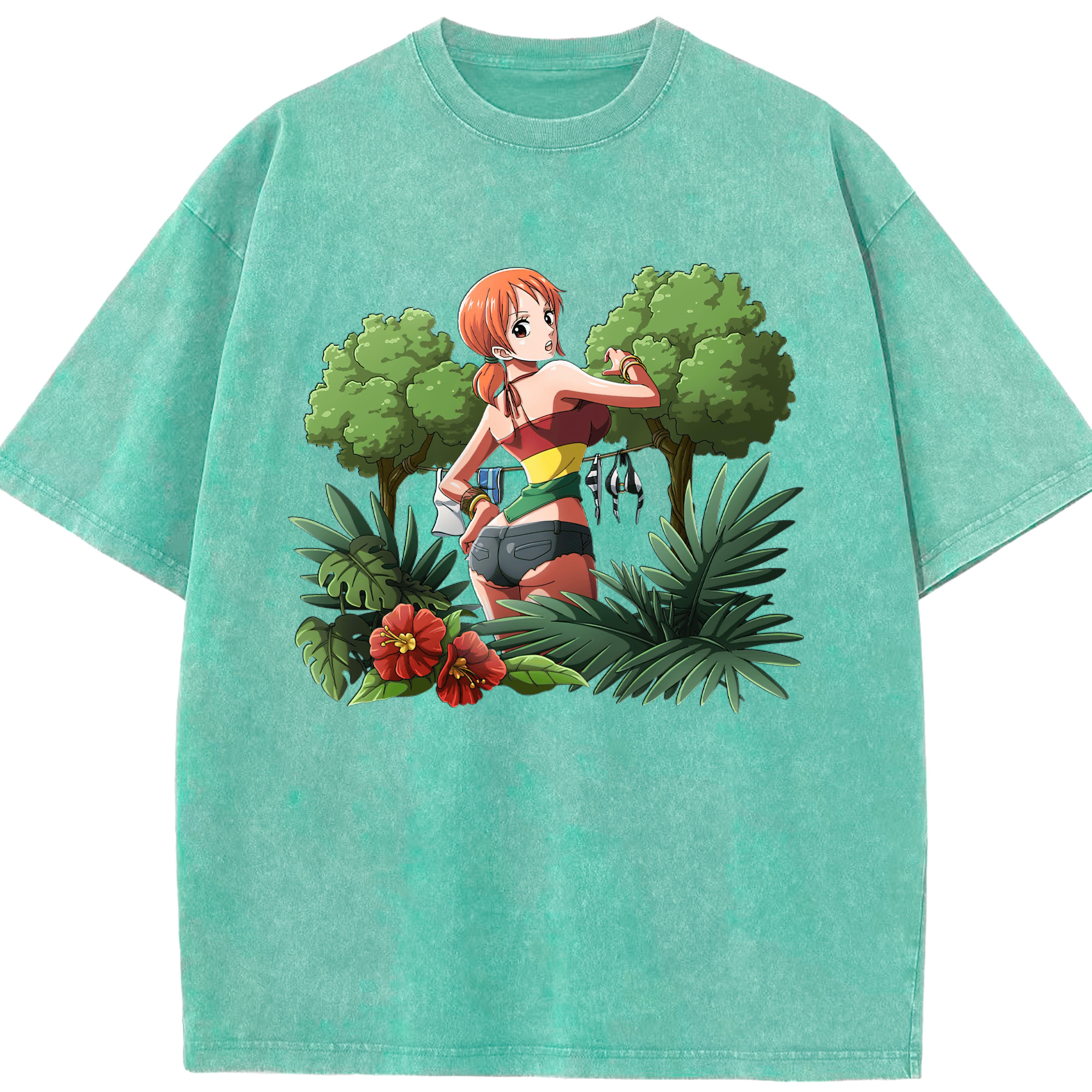 ワンピース ナミ ONE PIECE Nami 綿100% ヴィンテージ風 半袖Tシャツ（フロントプリント）
